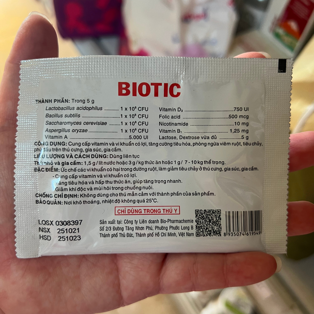 Men Tiêu Hóa Hỗ Trợ Đường Ruột Cho Chó Mèo BIOTIC gói 5g