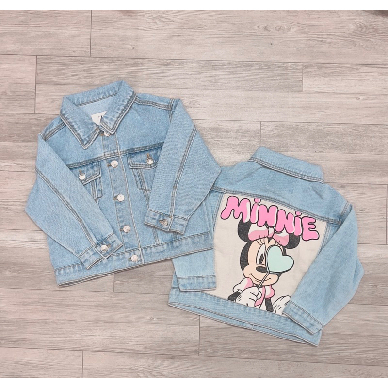Áo Khoác Jeans Z Z Cho Bé Hoạ Tiết Mic Key