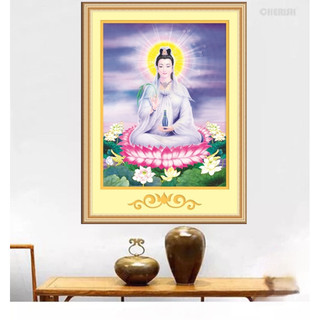 Tranh Đính Đá - Tranh thêu chữ thập phật bà quan thế âm bồ tát AL53487 VS151 - chưa thêu