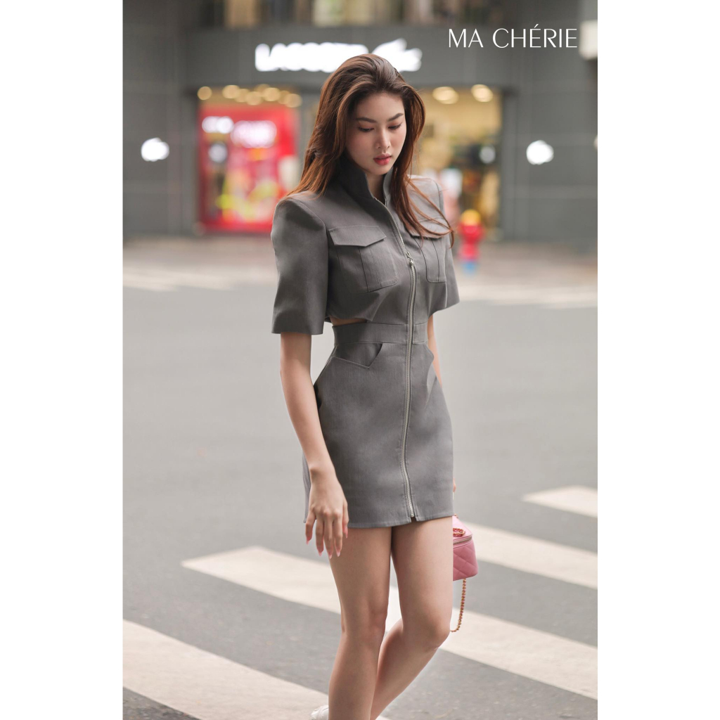 Váy liền thân CHARLI quyến rũ hàng hiệu chất liệu Kaki Jeans MA CHÉRIE - VMC220605KG