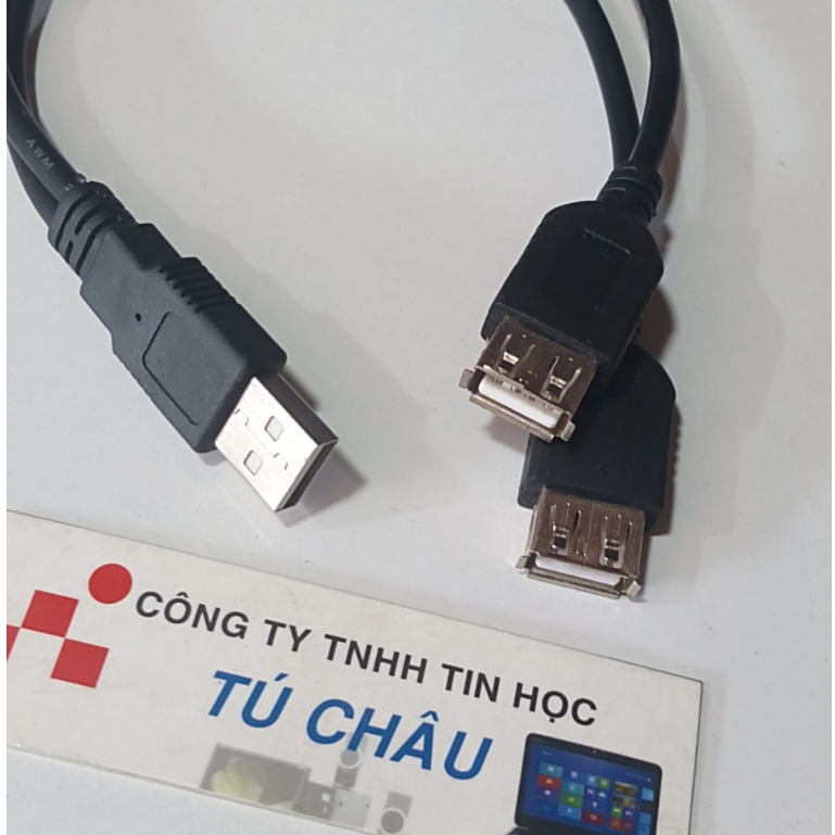 Cáp nối dài và chia USB 1 ra 2 - Cáp dài 30Cm