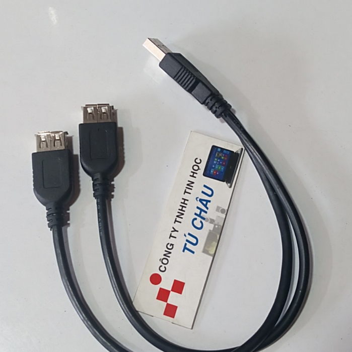 Cáp nối dài và chia USB 1 ra 2 - Cáp dài 30Cm