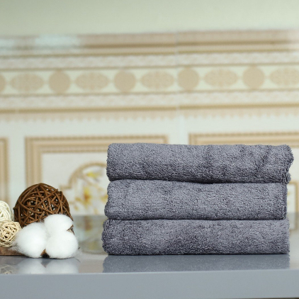 Khăn 40x80cm trọng lượng 200gr 100% Cotton Cao Cấp  Anoda màu Dark gray