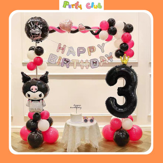 Set bóng trang trí sinh nhật hình thỏ Kuromi Melody Sanrio