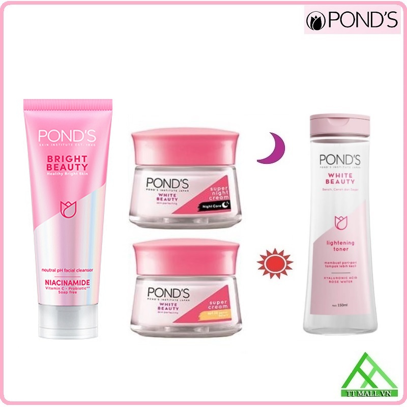 Combo Pond's Trắng Hồng Rạng Rỡ 30g