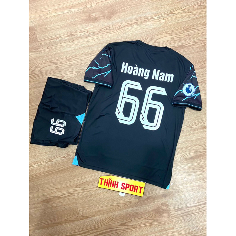 Bộ quần áo đá banh ManCity sân khách, Bộ quần áo bóng đá in tên và số theo yêu cầu