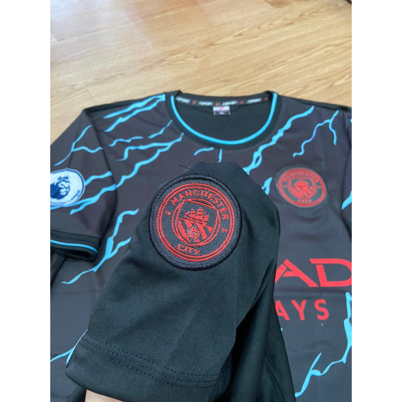 Bộ quần áo đá banh ManCity sân khách, Bộ quần áo bóng đá in tên và số theo yêu cầu