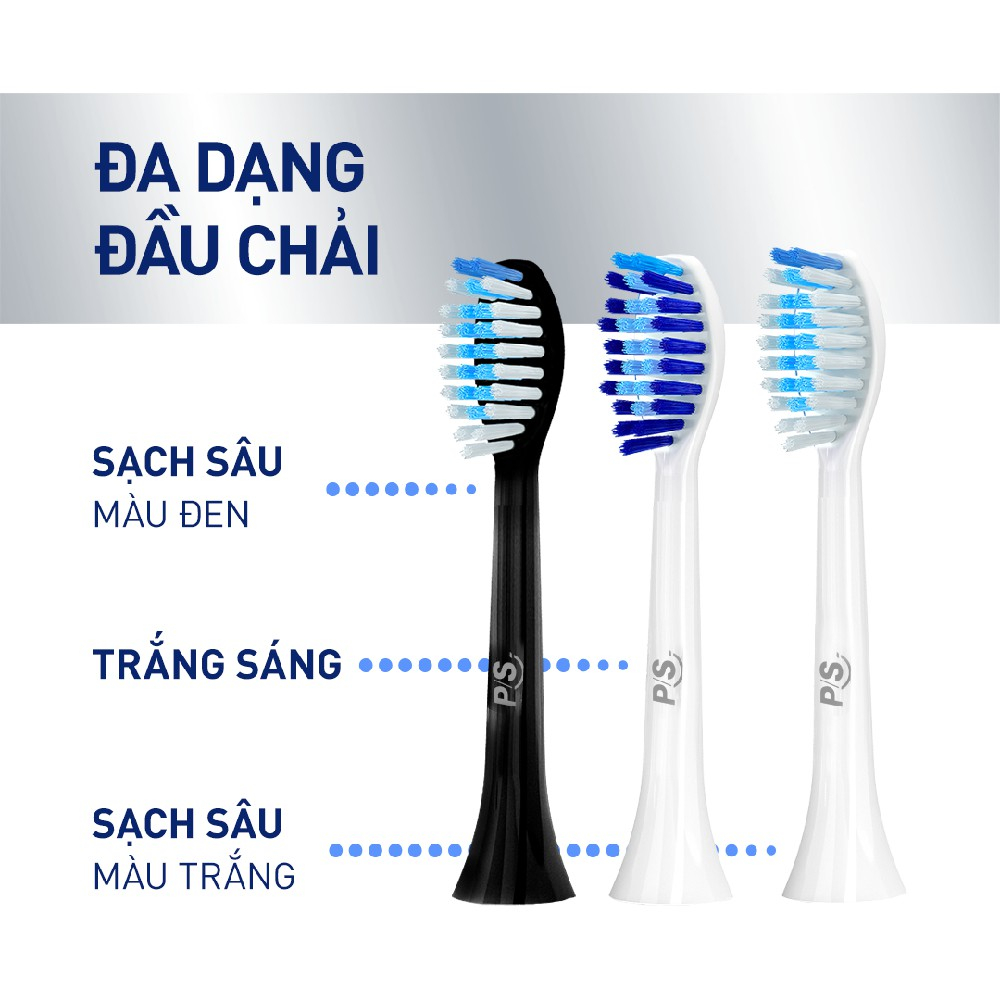 Đầu bàn chải điện PS S100 Pro lông chảy siêu mềm - Sạch Sâu màu Đen