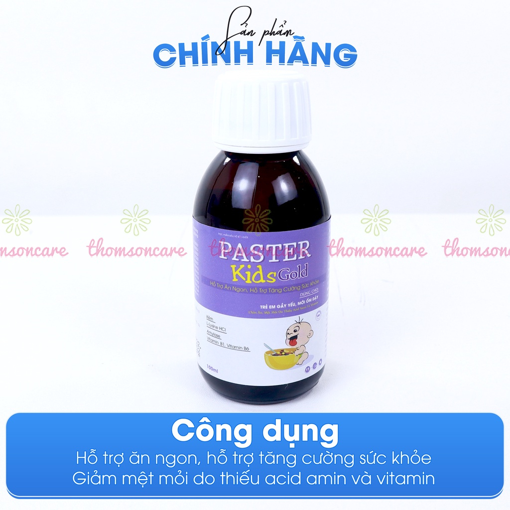 Liệu trình giúp bé tăng chiều cao, ăn ngon Lineabon d3k2 10ml và Siro Paster kids gold chai 100ml - Thomsoncare