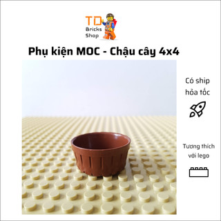Phụ kiện đồ chơi lắp ráp, phụ kiện MOC, chậu nâu 4x4