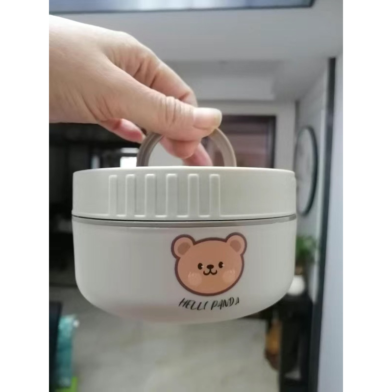 cặp lồng cơm giữ nhiệt hộp đựng đồ ăn mini có thể đổ nước sôi hâm nóng