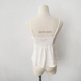Áo hai dây croptop Peplum lụa dáng xoè basic phong cách hàn quốc