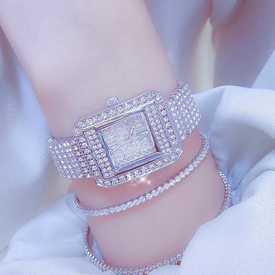Đồng Hồ Nữ Bee sistes mặt vuông size 24mm full đá sang trọng , full box,chống nước 3atm, bảo hành 6 tháng,mẫu mới