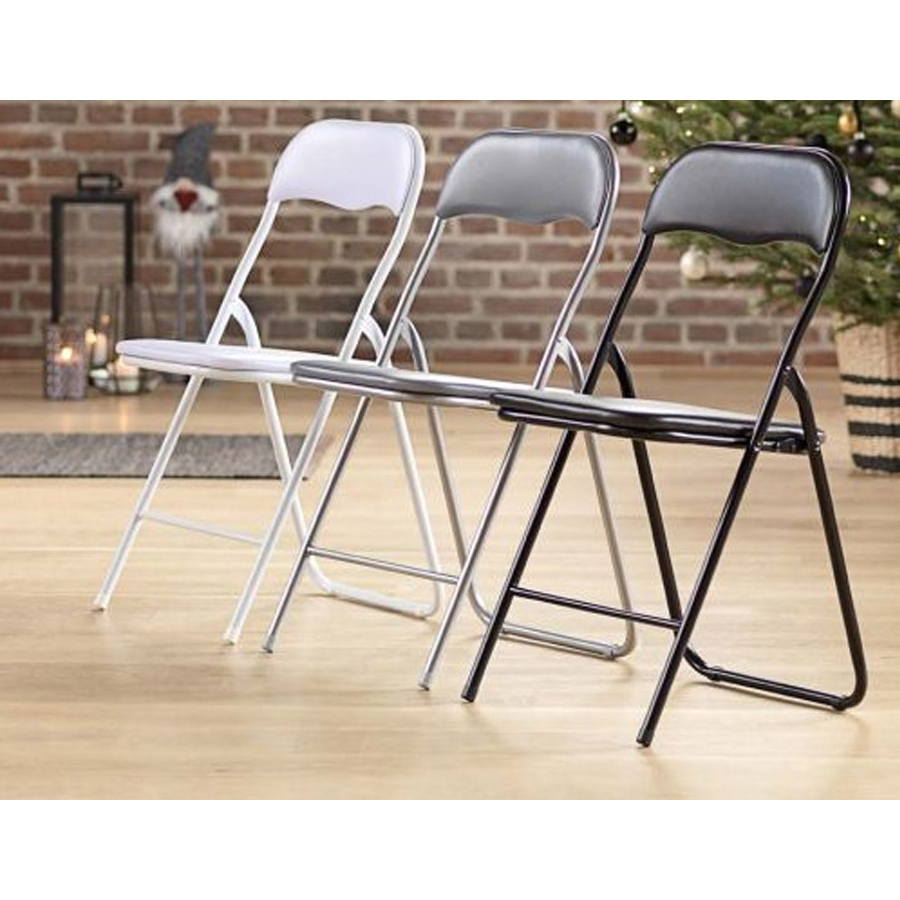 Ghế gấp | JYSK Vig | kim loại/polyester | xám/đen | R44xS45xC81cm