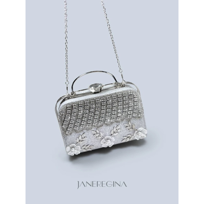 Túi xách kim sa đính hoa nổi cao cấp trung niên 9688