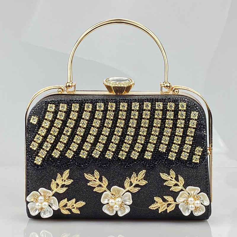 Túi xách kim sa đính hoa nổi cao cấp trung niên 9688