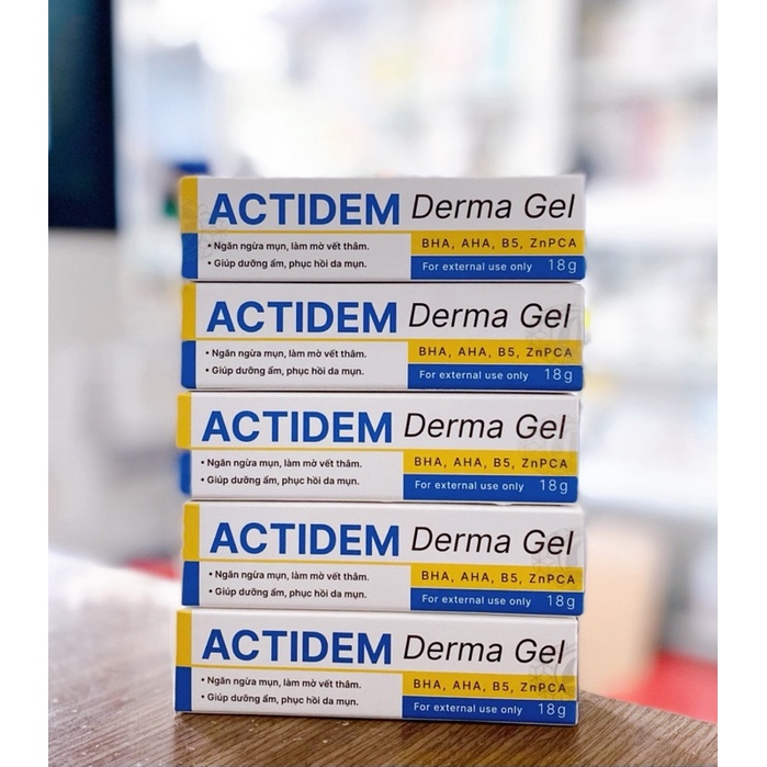 Gel giảm mụn , mờ thâm, ngừa mụn tái phát  Actidem Derma Gel 18g _ Derma Beauty