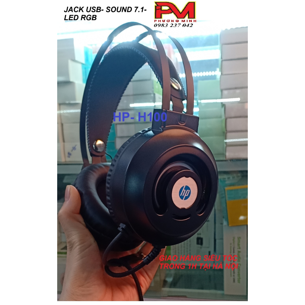 Tai nghe Gaming, Học tâp, Nghe nhạc HP H100 H120G, kết nối Jack USB 7.1, Có mic , Led RGB – Dùng cho máy vi tính, laptop