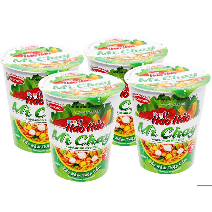 Date mới - Thùng 24 ly mì chay Handy Hảo Hảo lẩu nấm thập cẩm 66g