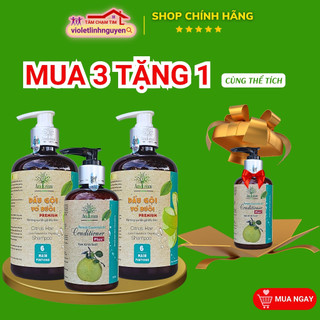 Combo 2 Dầu gội vỏ bưởi giảm rụng tóc + 1 kem xả phục hồi tóc hư tổn, khô xơ