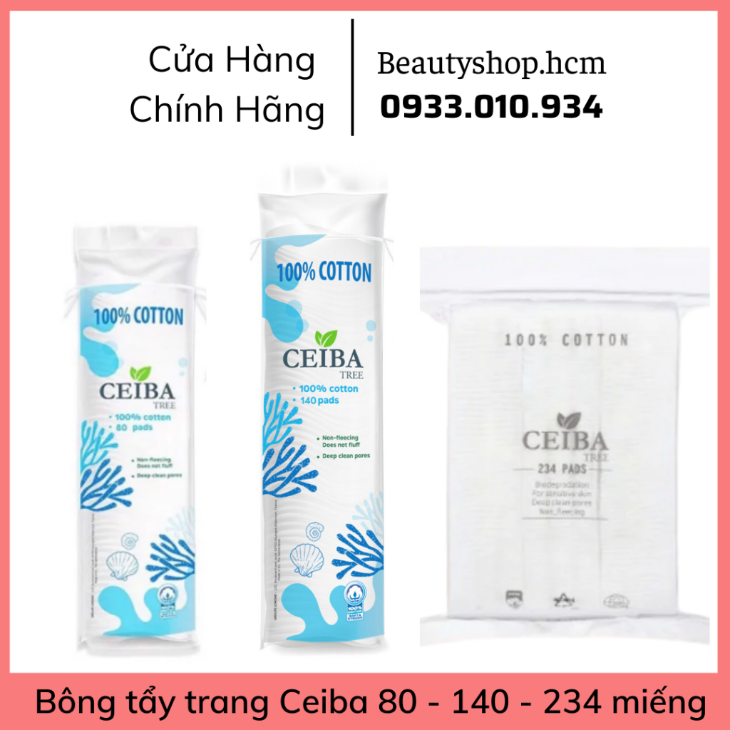 Bông tẩy trang Ceiba 100% COTTON bịch 80/ 140/ 234 MIẾNG