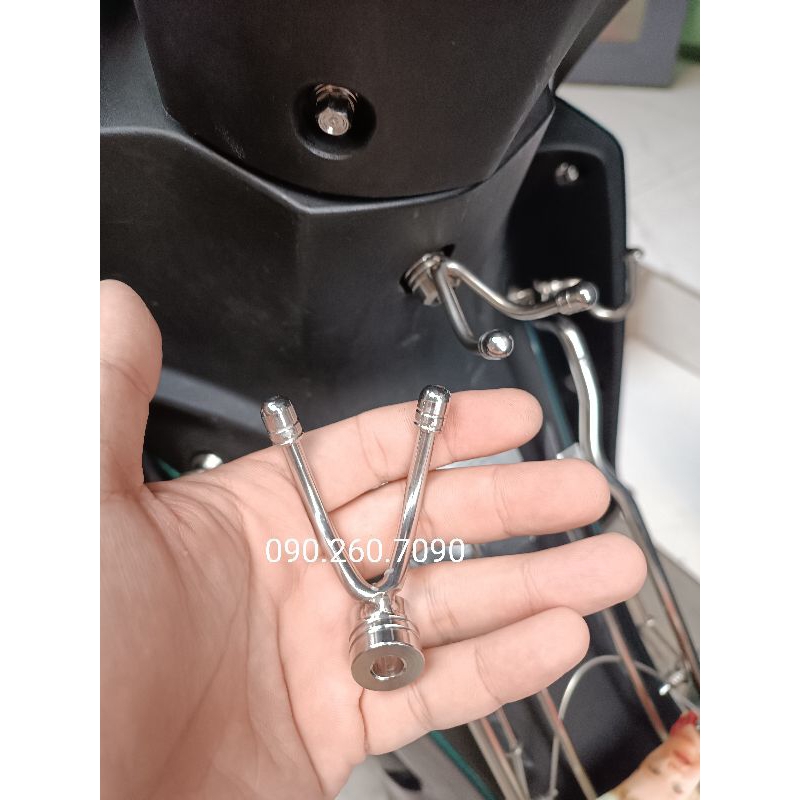Móc treo đồ 2 râu inox & titan các loại xe máy