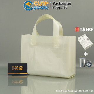 Túi Nilong Quai Ép Vuông PE Kem Chanh Cao Cấp - CTY BAO BÌ CUBE