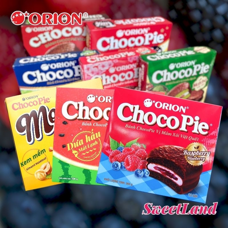 Bánh Orion Chocopie hộp 12 bánh có đủ vị