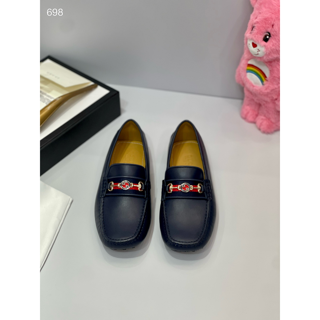 Giày moca Gucci Xanh Than logo móc GG LA 1-1 on web fullbox