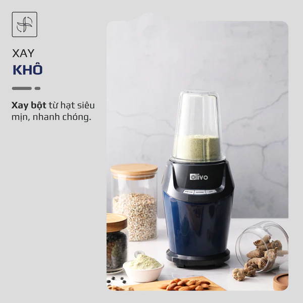 Máy Xay Sinh Tố OLIVO MB1000 - Ba Cốc Xay Linh Hoạt - Xay Đá Bào, Xay Sinh Tố, Smoothie, Đồ Ăn Dặm Cho Bé, Xay Đồ Khô