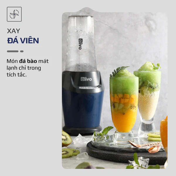 Máy Xay Sinh Tố OLIVO MB1000 - Ba Cốc Xay Linh Hoạt - Xay Đá Bào, Xay Sinh Tố, Smoothie, Đồ Ăn Dặm Cho Bé, Xay Đồ Khô
