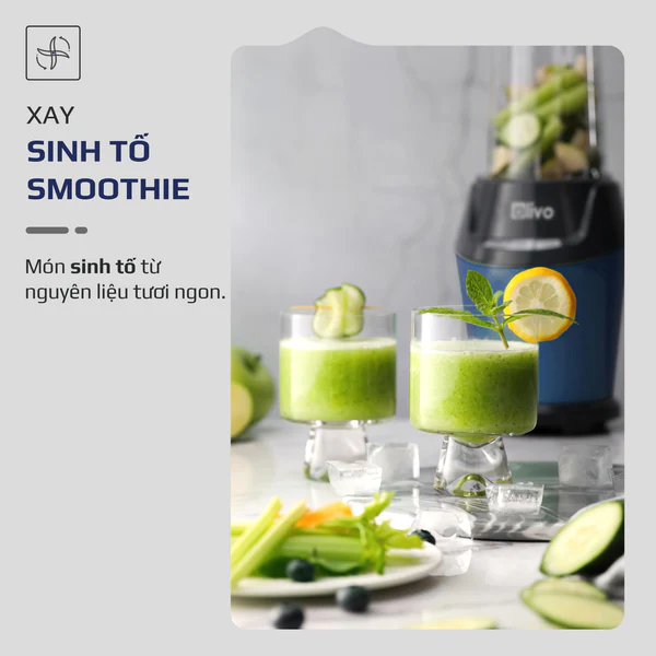 Máy Xay Sinh Tố OLIVO MB1000 - Ba Cốc Xay Linh Hoạt - Xay Đá Bào, Xay Sinh Tố, Smoothie, Đồ Ăn Dặm Cho Bé, Xay Đồ Khô