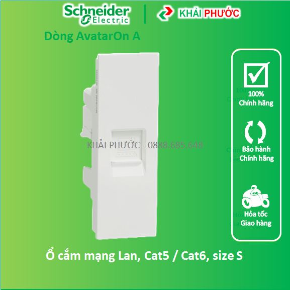 Ổ cắm mạng internet máy tính laptop Cat5E Cat6 AvatarON Schneider M3T1RJ5M_WE M3T1RJ6M_WE - Khải Phư