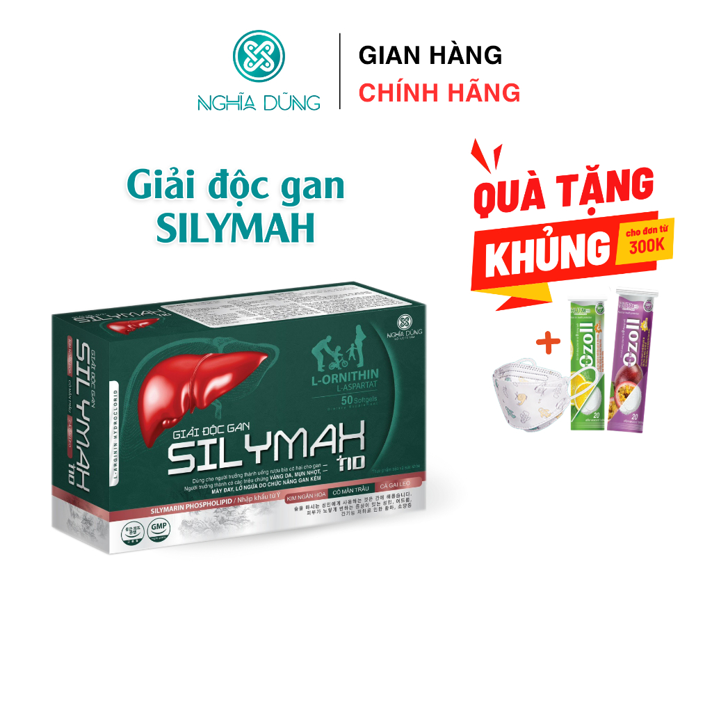 Giải Độc gan Silymah NGHĨA DŨNG ( hộp 60v) giúp thanh nhiệt, mát gan, tăng cường chức năng gan.