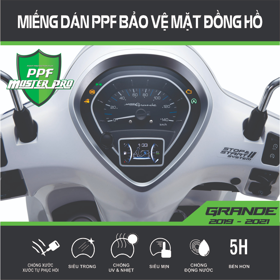 Miếng Dán PPF Bảo Vệ Mặt Đồng Hồ Xe GRANDE 2019 - 2021 - GRANDE 2022 - 2025 | Chất Liệu PPF