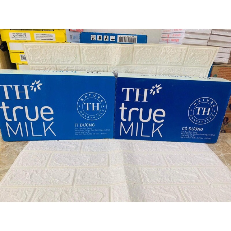 Thùng Sữa tươi tiệt trùng TH True Milk có đường, ít Đường 110ml