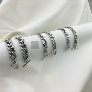 Vòng tay đơn giản Nam nữ titan không đen không gỉ/ chain OT bracelet