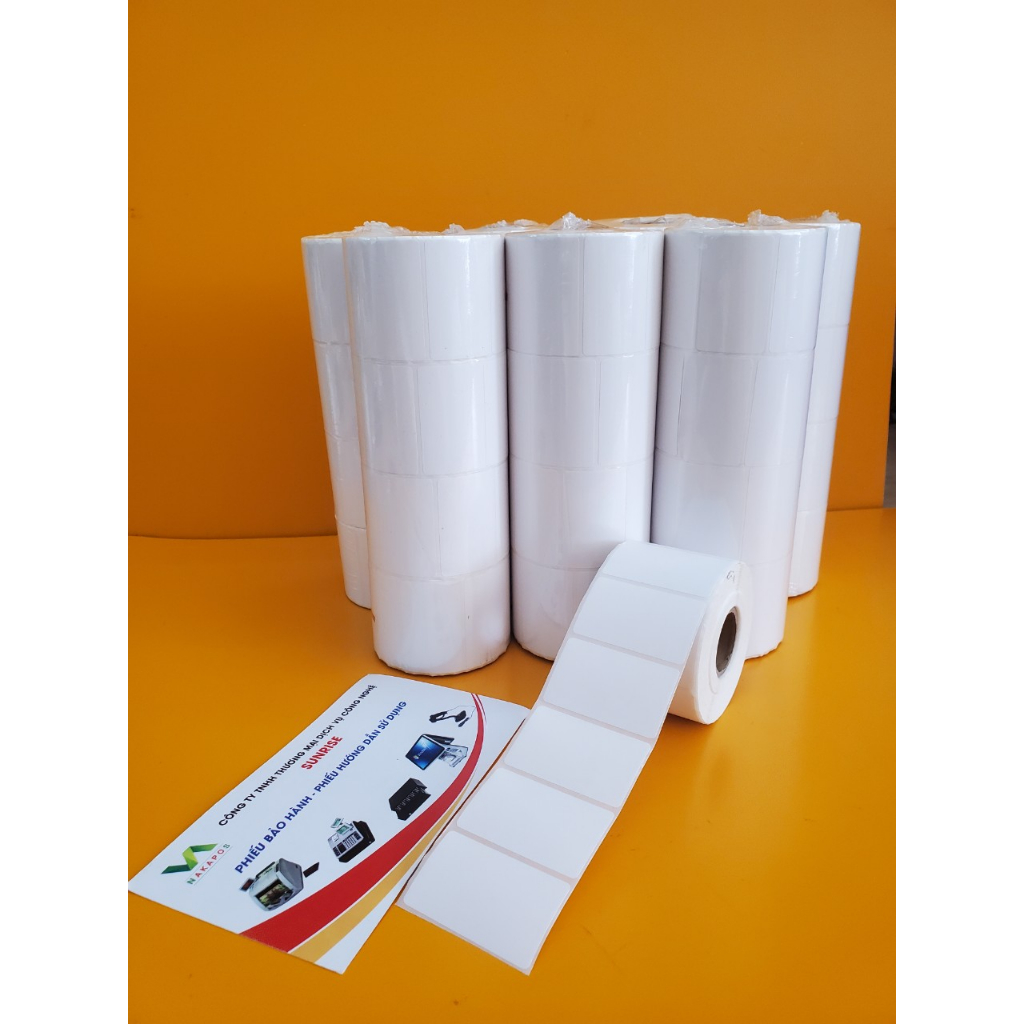 Cuộn 25 Mét Cuộn Tem trà sữa dán ly 30*50 tem mã vạch 30x50 3*5 nhãn dán cốc trà sữa 5x3 in toping 50*30 decal 50x30