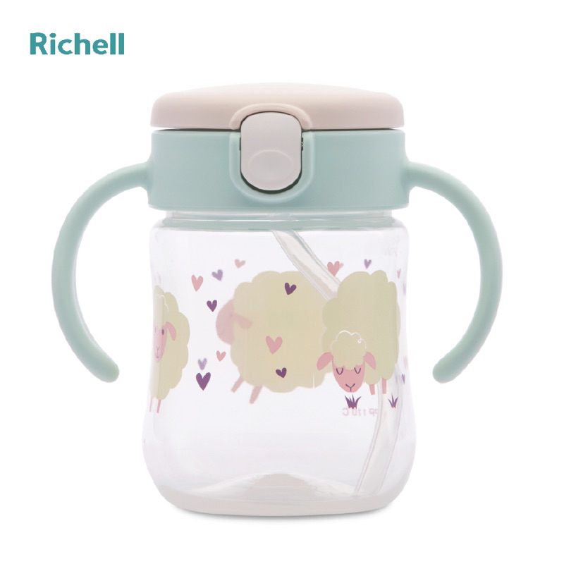 Bình uống nước ống hút MUGOOD Richell 200ml