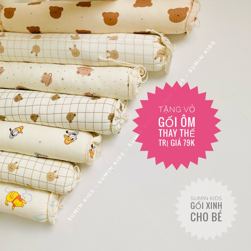 Gối ôm muslin organic cho bé
