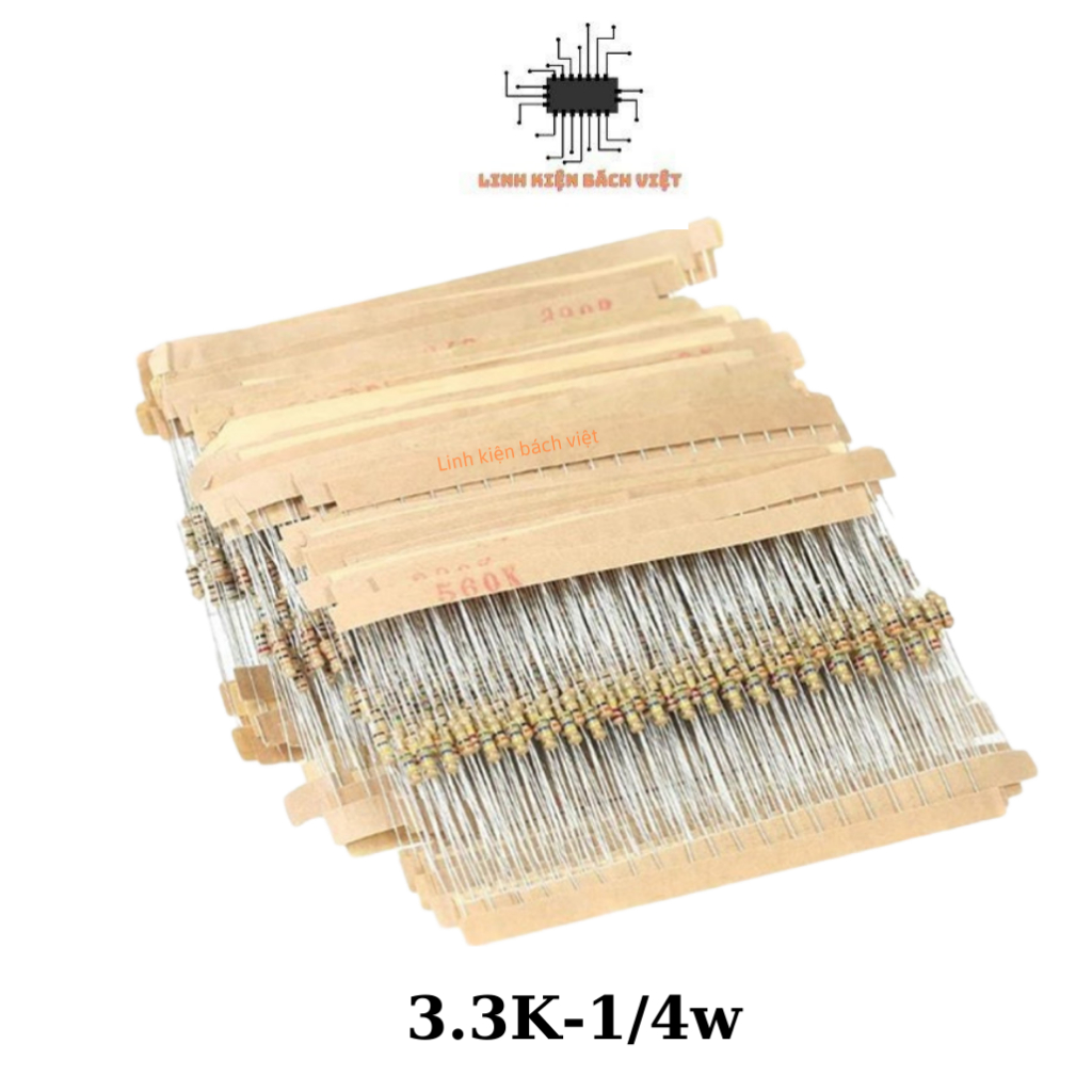 Điện trở 1/4W 3.3K (Túi 100c) chất lượng tốt