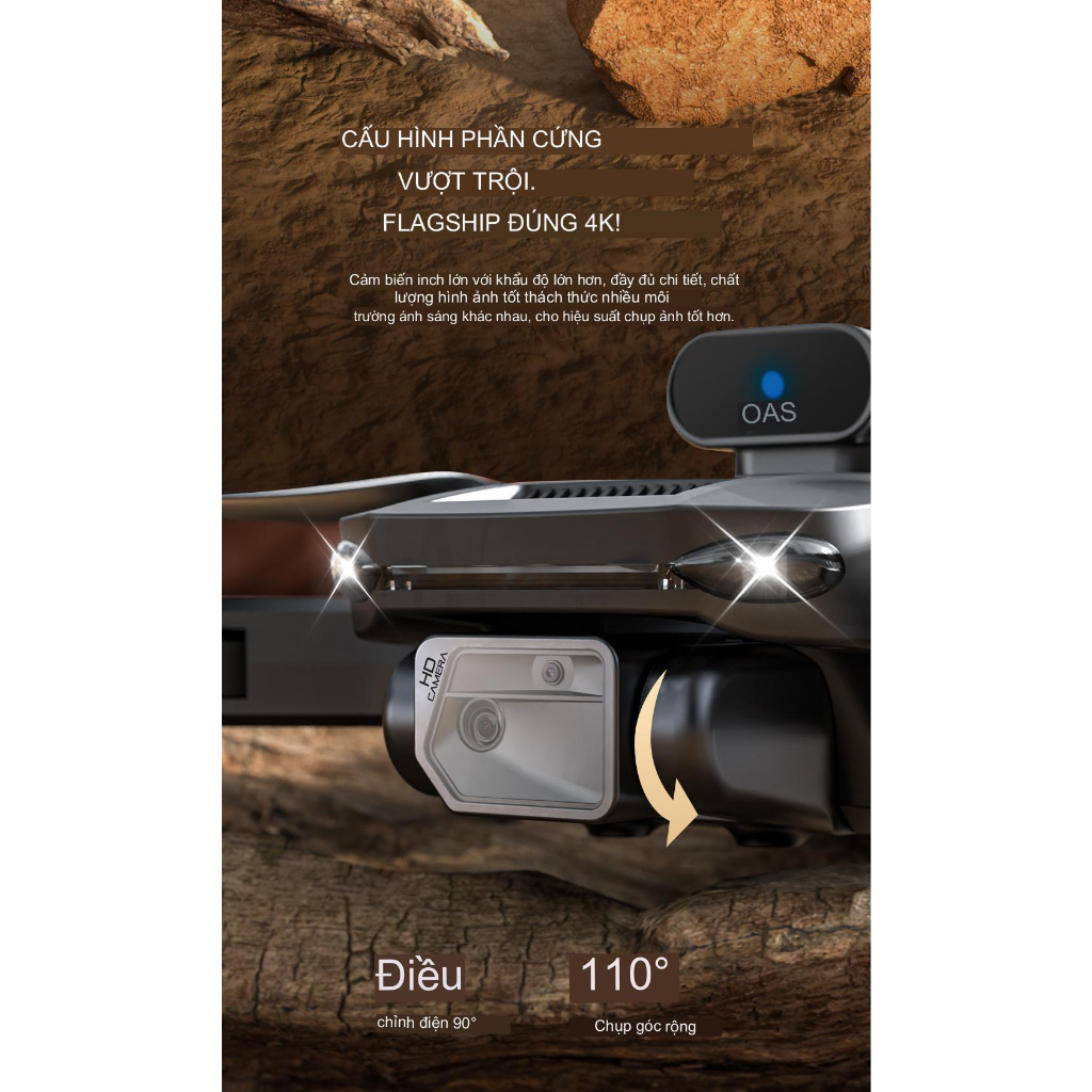 MÁY BAY,FLYCAM SG105PRO PIN 2000MAH CẢM BIẾN 5 PHÍA NEW 2023