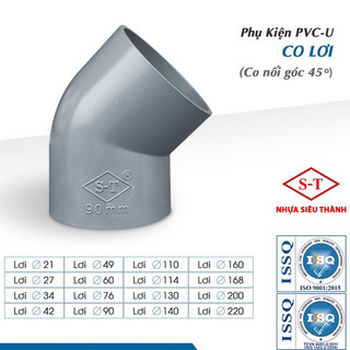 Co lơi/lơi nhựa/chếch upvc siêu thành phi 21--> phi 60