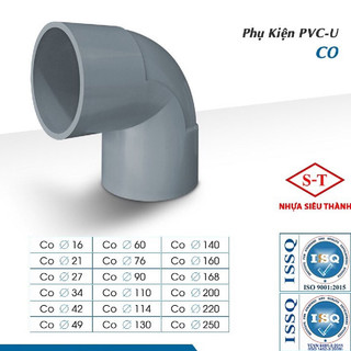 Co lơi/Lơi nhựa/Chếch uPVC Siêu Thành phi 21--> phi 60