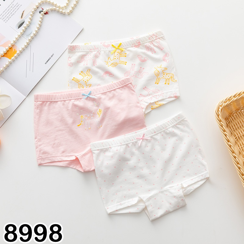 Set 3 quần chip đùi bé gái Bigbaby nhiều mẫu dễ thương cho bé 12-40KG