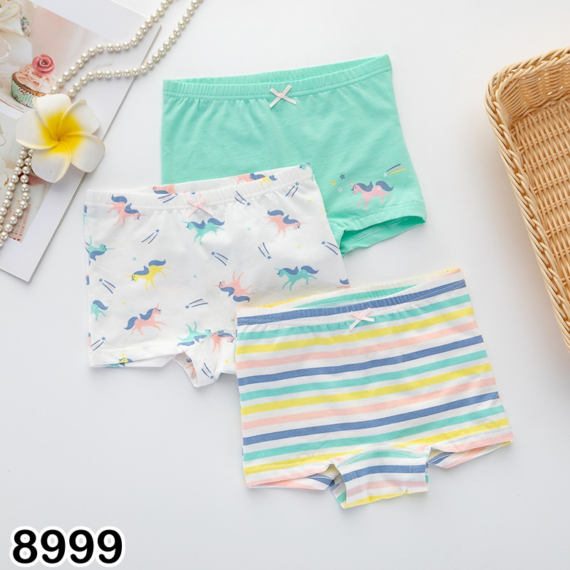 Set 3 quần chip đùi bé gái Bigbaby nhiều mẫu dễ thương cho bé 12-40KG
