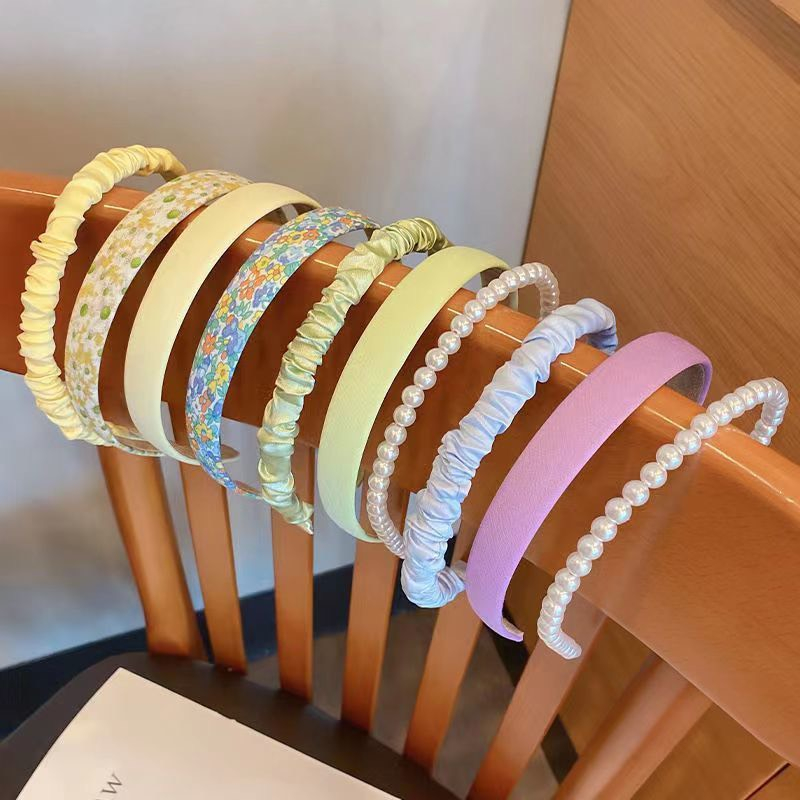 Băng đô Cài Tóc Bọc Vải Họa Tiết Caro Hoa Vintage