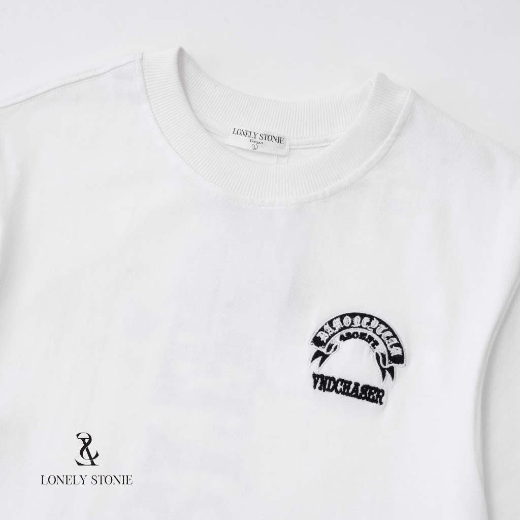 Áo Phông VND CHASER Màu Trắng/Đen - Chất Liệu Cotton Form Unisex Dáng Xuông Cho Nam/Nữ