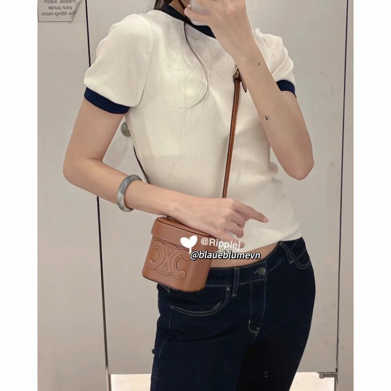 𝐁𝐥𝐚𝐮𝐞𝐁𝐥𝐮𝐦𝐞🦋 -  Cheap moment w Lisa Black Pink - Mini box - túi hộp nâu thanh lịch 🤎