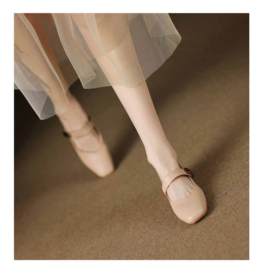 Giày da ZHR chính hãng da mềm gót vuông 4cm, sale giới hạn